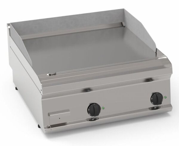 KBS Elektrogrillplatte glatt Hartverchromt Matt Gebürstet 2 Heizzonen Tischgerät