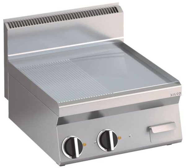 KBS Elektro Grillplatte glatt aus Edelstahl Fläche 596X555mm 2 Heizzonen