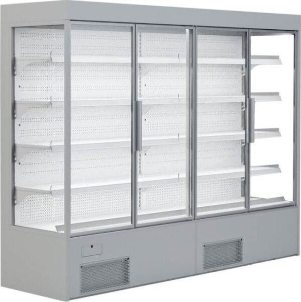 KBS Wandkühlregal 2570x720x2000 mm Drehtüren mit Isolierglas Umluftkühlung