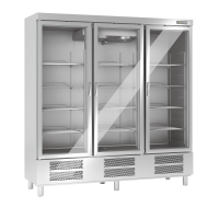 Edelstahl-Tiefkühlschrank mit Glastüren TKU 1900 G