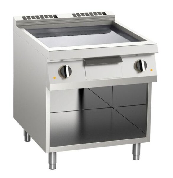 KBS Gas Grillplatte Glatt Verchromt 21Kw Mit 3 Heizzonen Offener Unterbau