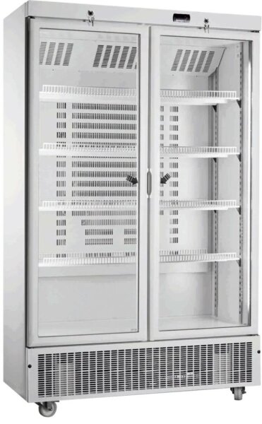 KBS Glastürkühlschrank mit Drehtüren 585 Liter 1180x645x1980 mm Umluft weiß