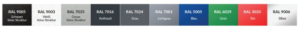 KBS Wandkühlregal mit Drehtüren aus Glas 2570x720x2000 mm Black Line 230 Volt