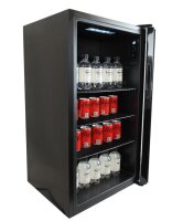 Bar Cooler mit 80 Liter und Glastür - LED-Beleuchtung, automatische Abtauung