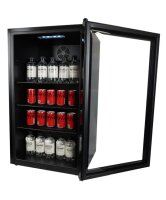 Bar Cooler mit 80 Liter und Glastür - LED-Beleuchtung, automatische Abtauung
