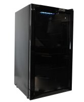 Bar Cooler mit 80 Liter und Glastür - LED-Beleuchtung, automatische Abtauung
