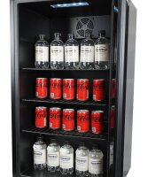 Bar Cooler mit 80 Liter und Glastür - LED-Beleuchtung, automatische Abtauung