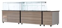 Snack-Line, Kalte Theke, 4X Gn1/1, Granit Rosa-Grau, Ohne Glas, 153X82X85.5