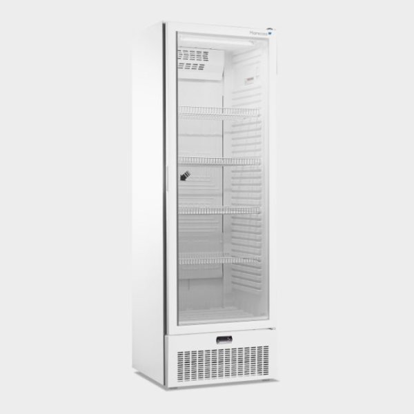 Marecos Kühlschrank mit Glastür aus weißem Stahl 400 Serie