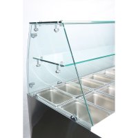 EASYLINE Saladette 700 / 2-fach mit eckigem Glasaufsatz