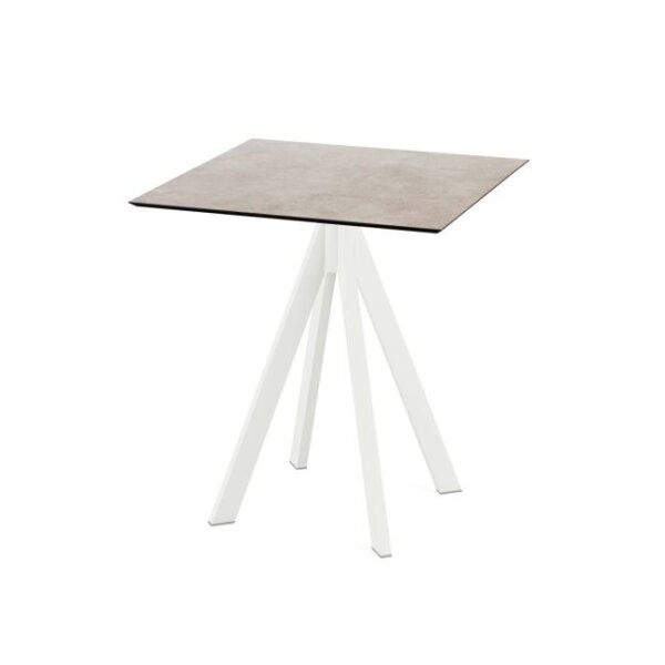 Infinity - Terrassentisch weißes Gestell + Moonstone HPL-Platte 70x70 cm 1 Stück