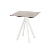 Infinity - Terrassentisch weißes Gestell + Moonstone HPL-Platte 70x70 cm 1 Stück