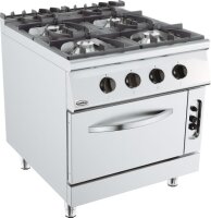 Base 900 Gasherd 4 Br. Mit Gasbackofen