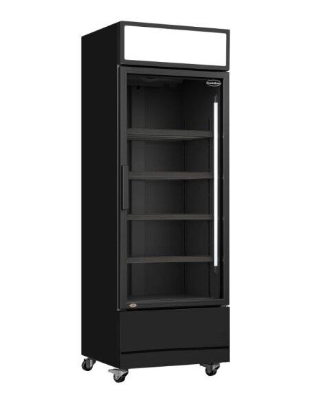 Combisteel Glastürkühlschrank Modell FCU-370 BL - schwarz, 360 Liter, Umluft