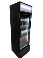Combisteel Glastürkühlschrank Modell FCU-370 BL - schwarz, 360 Liter, Umluft