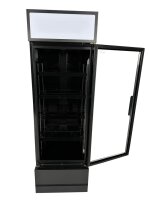 Combisteel Glastürkühlschrank Modell FCU-370 BL - schwarz, 360 Liter, Umluft