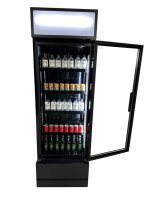 Combisteel Glastürkühlschrank Modell FCU-370 BL - schwarz, 360 Liter, Umluft