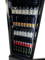Combisteel Glastürkühlschrank Modell FCU-370 BL - schwarz, 360 Liter, Umluft