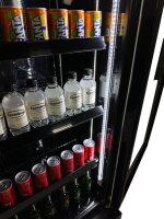 Combisteel Glastürkühlschrank Modell FCU-370 BL - schwarz, 360 Liter, Umluft