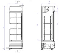 Kühlschrank Glastür Fcu-370 Bl