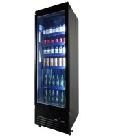 Combisteel Glastürkühlschrank mit 450 Liter - Umluft, LED-Beleuchtung, schwarz
