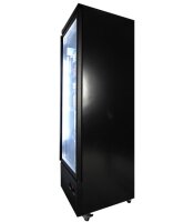 Combisteel Glastürkühlschrank mit 450 Liter - Umluft, LED-Beleuchtung, schwarz