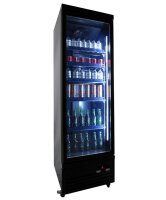 Combisteel Glastürkühlschrank mit 450 Liter - Umluft, LED-Beleuchtung, schwarz