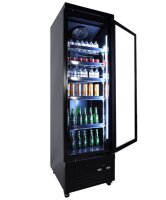 Combisteel Glastürkühlschrank mit 450 Liter - Umluft, LED-Beleuchtung, schwarz