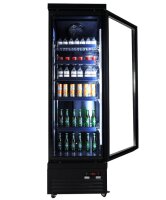 Combisteel Glastürkühlschrank mit 450 Liter - Umluft, LED-Beleuchtung, schwarz