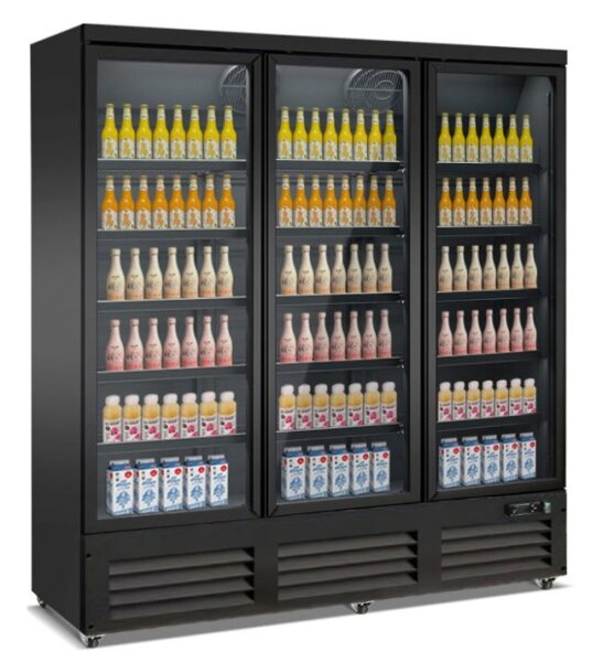 Combisteel Kühlschrank mit 3 Glastüren und Türrahmenheizung 1600 Liter