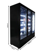 Combisteel Kühlschrank mit 3 Glastüren und Türrahmenheizung 1600 Liter