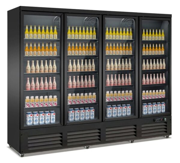Combisteel Kühlschrank mit 4 Glastüren und Türrahmenheizung 2000 Liter