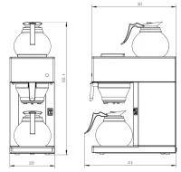 Combisteel Kaffeemaschine mit 2 Glaskannen 1,8 Liter und...