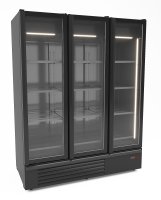 Kühlschrank 3 Glastüren Schwarz 1555L