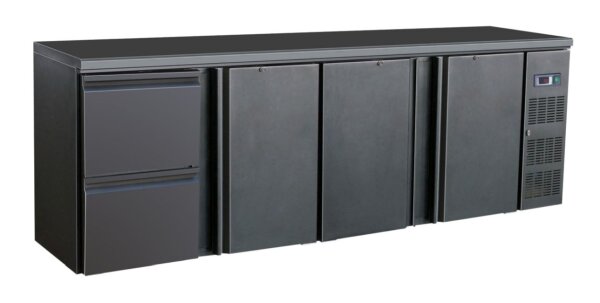 Combisteel Barkühltisch mit 3 Türen 2 Schubladen mit 698 Liter 2542x513x860mm