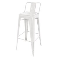 Bolero Bistro Stahl-Hocker mit Rückenlehne,...