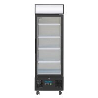 Polar Glastürkühlschrank mit 218 Liter - Abschließbar, fahrbar, schwarz