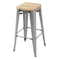 Bolero Bistro-Hohehocker mit Holzsitzauflage aus...