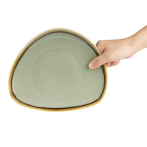 Olympia Kiln dreieckige Teller Moos 23cm (6 Stück), 102,38 €