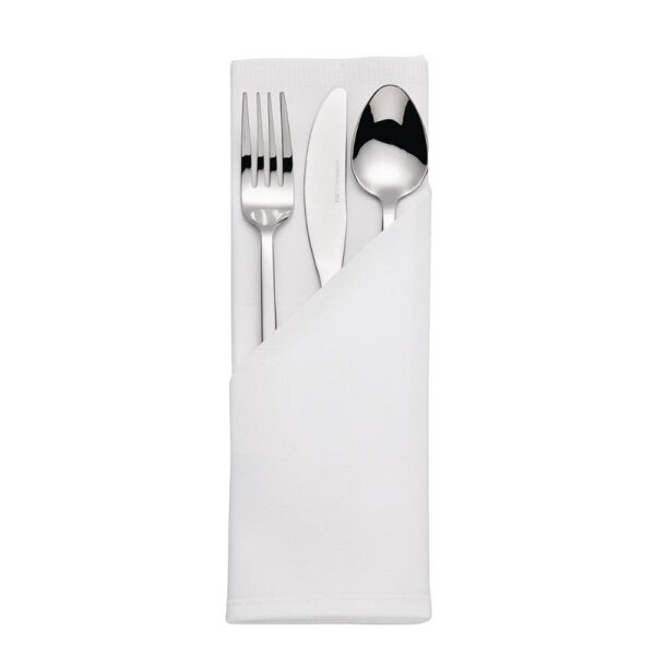Mitre Luxury Satin Band Servietten weiß 55cm