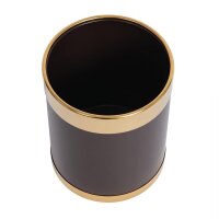 Bolero Papierkorb mit goldfarbenem Rand 10L,Lederoptik
