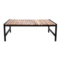 Niedriger Couchtisch Bolero aus Stahl und Akazie, 1200 x 800 mm