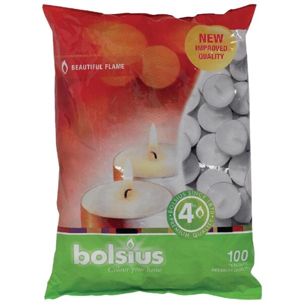 Bolsius Teelichter 4 Std. (100 Stück)