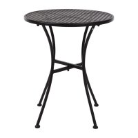Bolero Steel Outdoor Dining Set Schwarz Tisch und zwei Stuehle