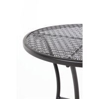 Bolero Steel Outdoor Dining Set Schwarz Tisch und zwei Stuehle
