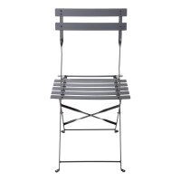 Bolero Steel Outdoor Dining Set Schwarz Tisch und zwei Stuehle