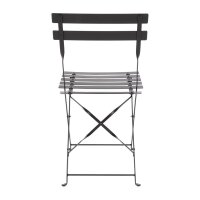 Bolero Steel Outdoor Dining Set Schwarz Tisch und zwei Stuehle