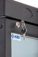 KBS Glastürkühlschrank für 467 Dosen oder 217 - Umluft, abschließbar