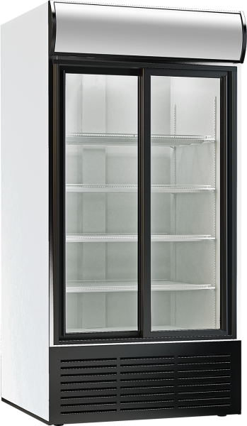 KBS Glastürkühlschrank mit 2 Schiebetüren 1068 Liter 1103x820x2001 mm weiß 230V