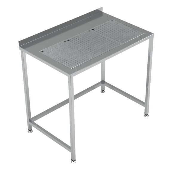 COMBISTEEL Edelstahl-Arbeitstisch – Mit integrierter Tropfschale, 1000 mm breit